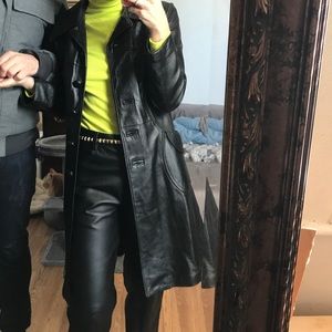 Gorgeous buttery leather vintage trench coat